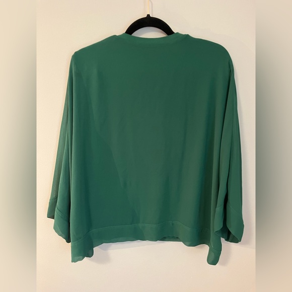 Zara green top. Chiffon overlay. Size M - Picture 2 of 7